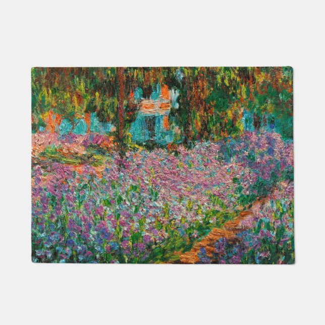 Felpudo Flores Giverny del Irises Monet Garden (Anverso)