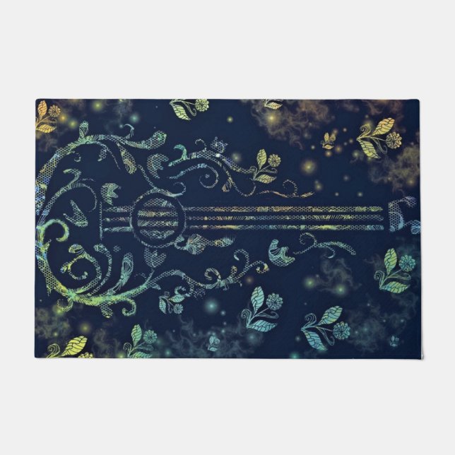 Felpudo Flores Guitar Art Doormat (Anverso)