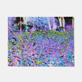 Felpudo Flores impresionistas de Chartreuse y Aqua Garden