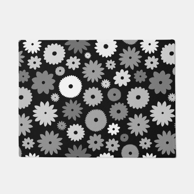 Felpudo Flores monocromas de gran patrón (Anverso)