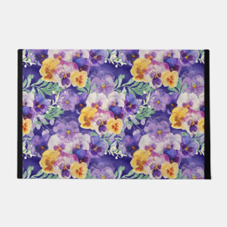 Felpudo Flores moradas de panza amarilla azul morado