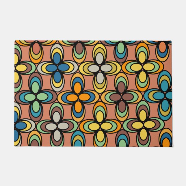 Felpudo Flores óvedas de los años 1970 (Anverso)