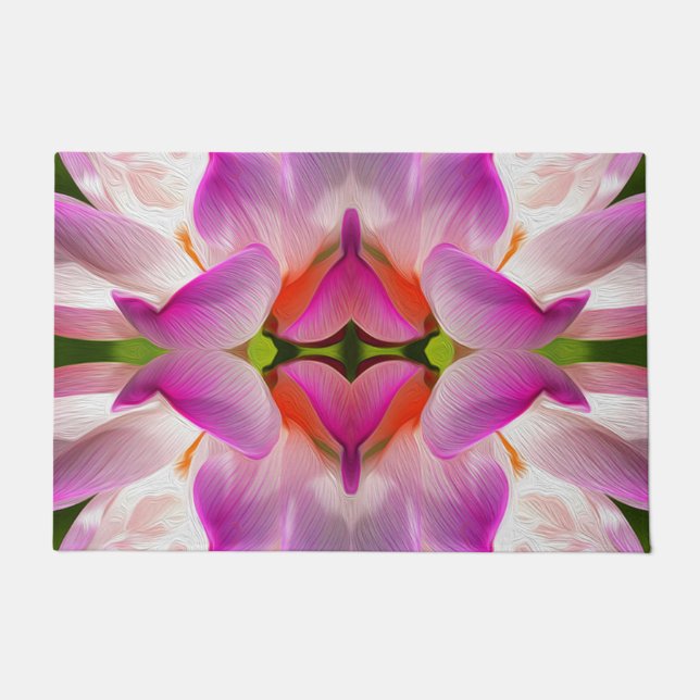 Felpudo FLORES PURPLE - Arte Fractal - (Anverso)
