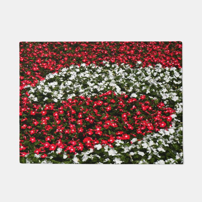 Felpudo Flores Rojas y Blancas (Anverso)