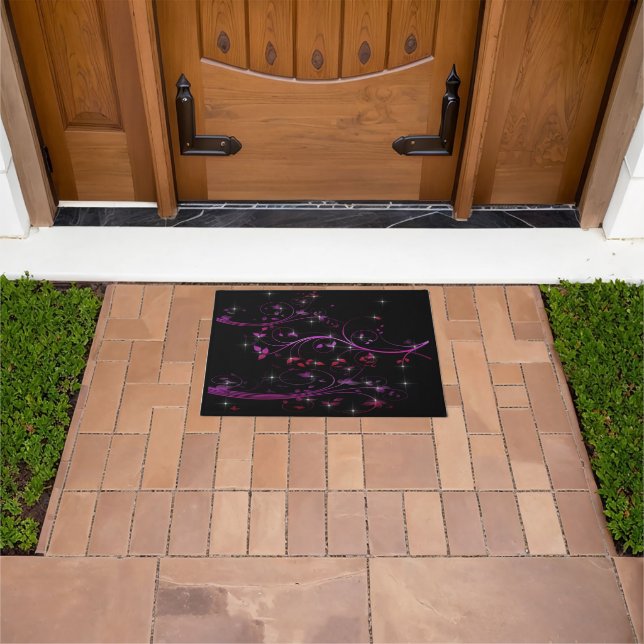 Felpudo Flores rosadas calientes (Exterior)