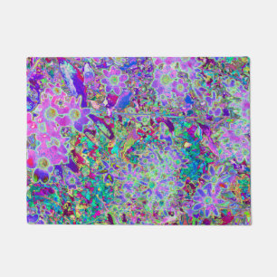 Felpudo Flores rosadas y moradas trippy
