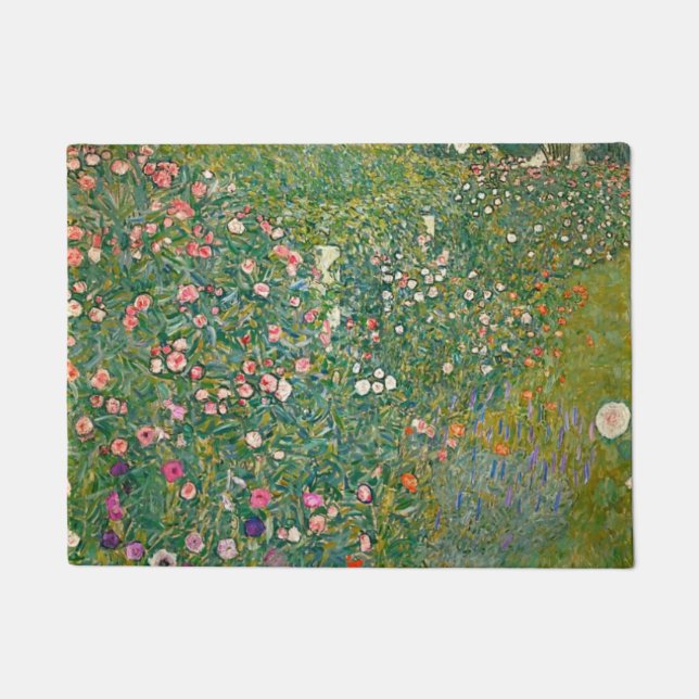 Felpudo Flores rosas Gustav Klimt (Anverso)