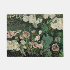 Felpudo Flores Rosas Hollyhock (por Marià Fortuny)