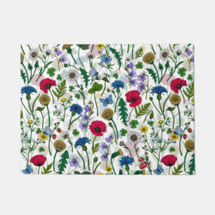Felpudo Flores silvestres en blanco roto