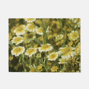 Felpudo Flores silvestres girasoles amarillos y blancos