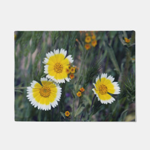 Felpudo Flores silvestres girasoles amarillos y blancos