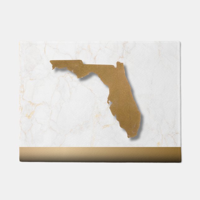 Felpudo Florida Theme Elegant Modern Chic Gold & Marble (Anverso)