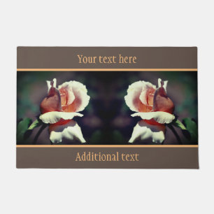 Felpudo Flower Peach Rosebud Flower Close Personalizada