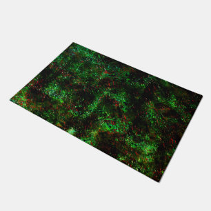 Felpudo Fluctuación de puntos oscuros en verde llamativo y