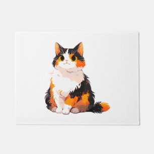 Felpudo Fluffy Calico Cat