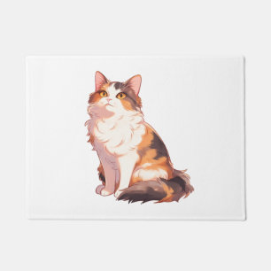 Felpudo Fluffy Calico Cat
