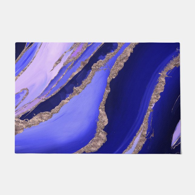 Felpudo Flujo de Lapis Blue y Lavender (Anverso)