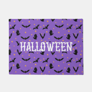 Felpudo Flying Bats Halloween Purple