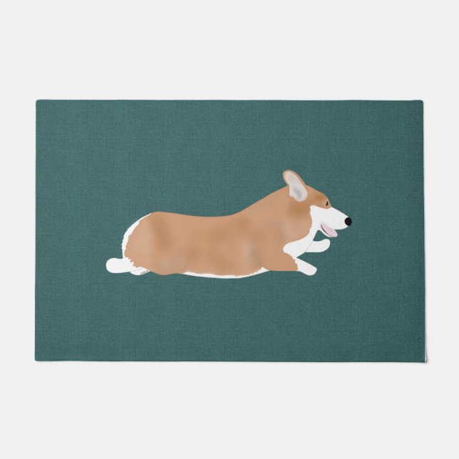 Felpudo Flying Corgi Doormat (Anverso)
