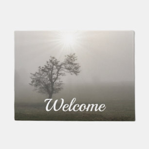 Felpudo Foggy Starburst Tree Landscape Welcome Doormat