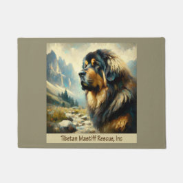 Felpudo Fondo de la montaña Mastiff Head Mat tibetano