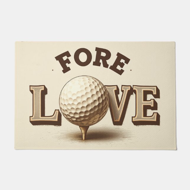 Felpudo Fore Love Golf Doormat Para Golfistas (Anverso)