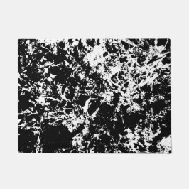 Felpudo Formación de hielo abstracto en blanco y negro
