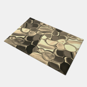 Felpudo Formas redondeadas en color bronce o beige, brilla