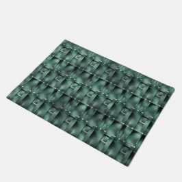 Felpudo Formatos rectangulares en color verde y mancha osc