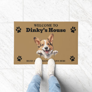 Felpudo Foto de adorable perro Corgi galés de Pembroke