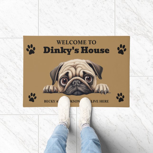 Felpudo Foto de adorable perro pug (Interior)
