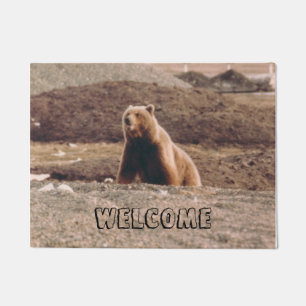 Felpudo Foto De Bienvenida De Alaska Tundra Grizzly Impres