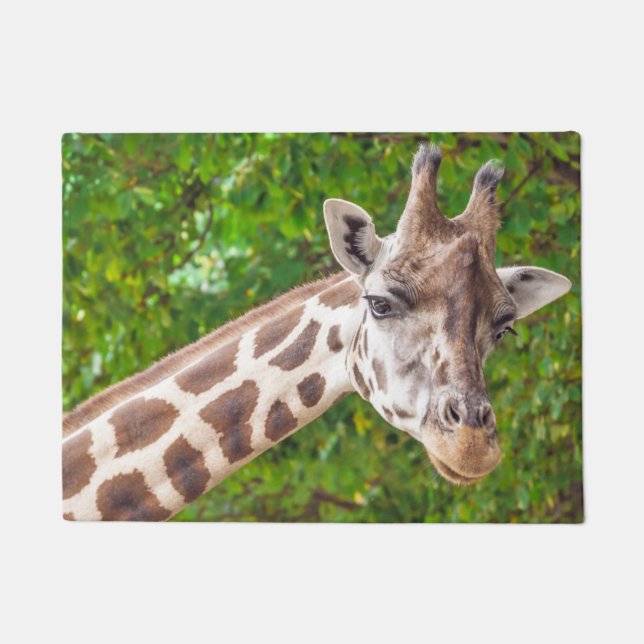 Felpudo Foto de Giraffe Portrait (Anverso)