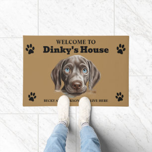 Felpudo Foto de lindo perro Weimaraner