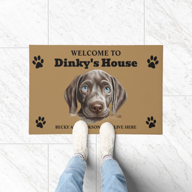 Felpudo Foto de lindo perro Weimaraner (Interior)