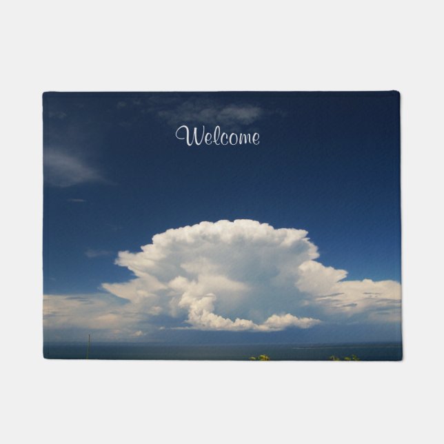 Felpudo Foto de Nube Blanca Esponjosa (Anverso)