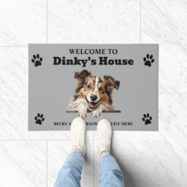 Felpudo Foto de perro perro de perro de Cute Shetland