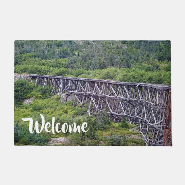 Felpudo Foto del puente de madera de época (Anverso)