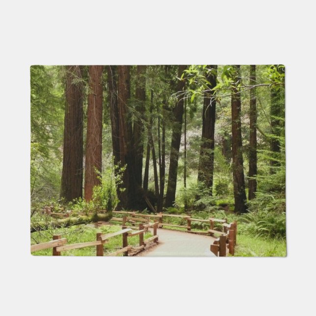 Felpudo Fotografía de la naturaleza de Muir Woods Path I (Anverso)