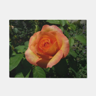 Felpudo Fotografía de Peach Rosa Naranja Floral