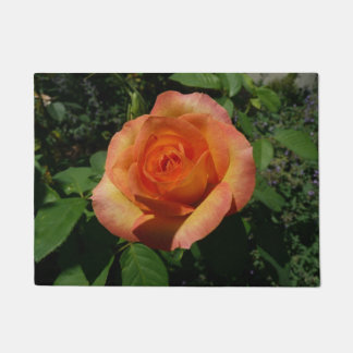 Felpudo Fotografía de Peach Rosa Naranja Floral