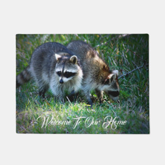 Felpudo Fotografía de Raccoons en