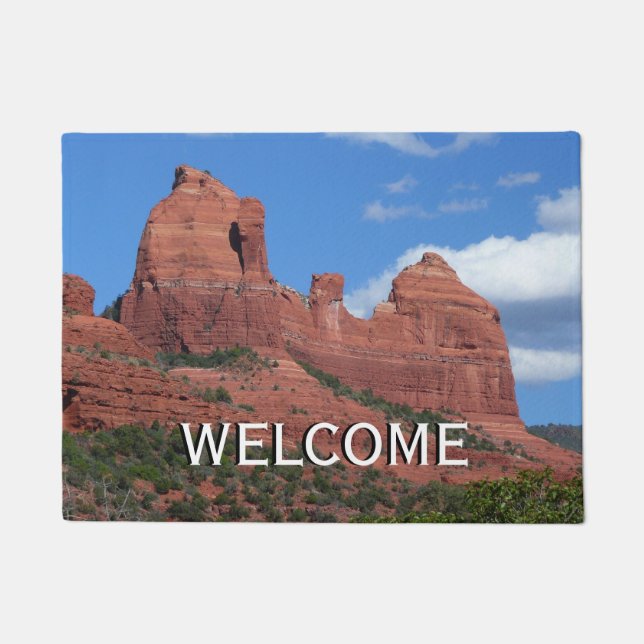 Felpudo Fotografía de viajes Eagle Rock I Sedona Arizona (Anverso)