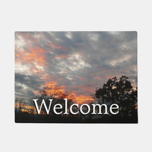 Felpudo Fotografía del paisaje natural del atardecer de in (Anverso)