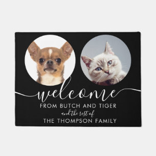 Felpudo Fotos personalizadas de mascotas Apellido