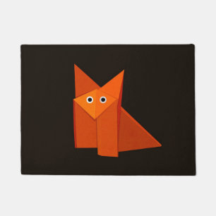 Felpudo Fox lindo oscuro de Origami