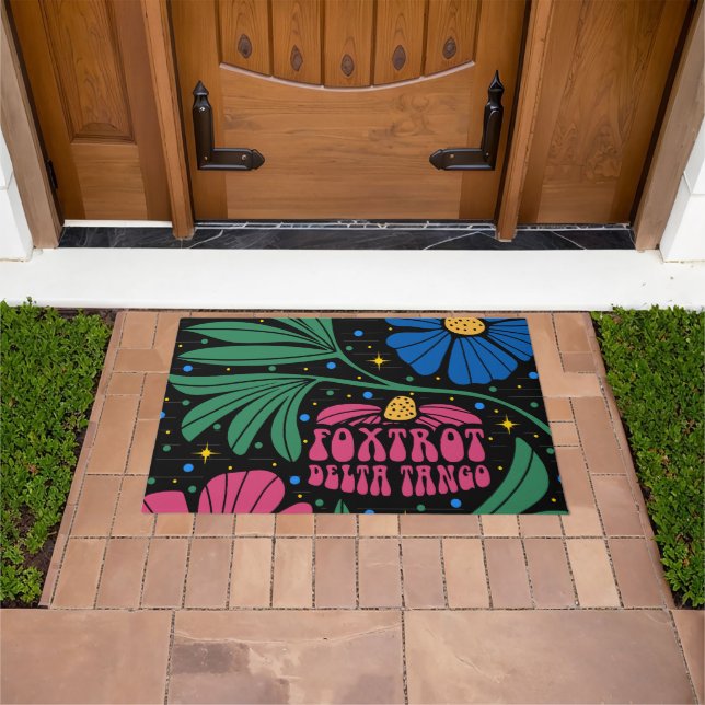 Felpudo Foxtrot Delta Tango Flower Boho (Exterior)