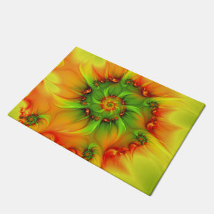 Felpudo Fractal de color verde verano caliente Naranja abs