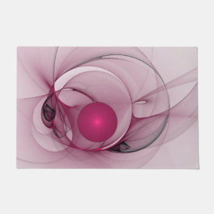 Felpudo Fractal Swaying, Arte abstracto moderno rosa de ba