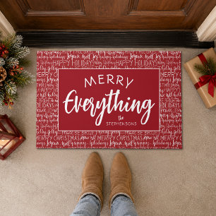 Felpudo Frases de la temporada de Navidad MERRY EVERYTHING